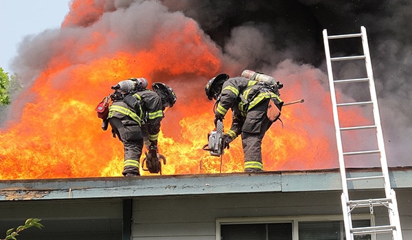 Firebase reference with fire roof work (Picture by John Odegard)